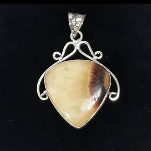 Septerian nodule calcite crystal pendant